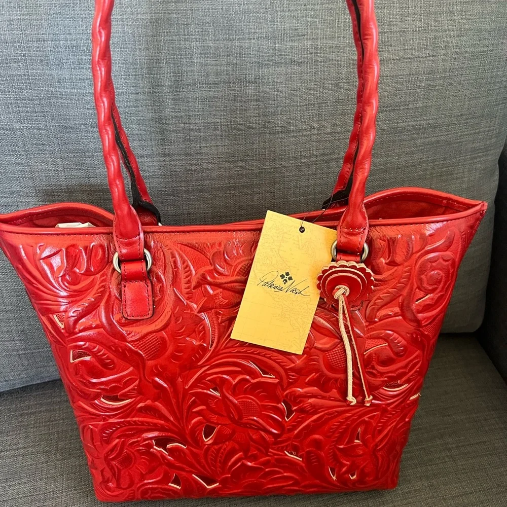 NWT PATRICIA NASH ADELINE TOTE HANDBAG TOOLED LEATHER - Picture 1 of 12